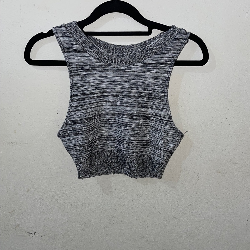Stylish Gray Knit Crop Top